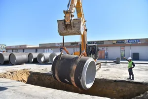 Xırdalan şəhərində yeni kanalizasiya kollektoru inşa edilir