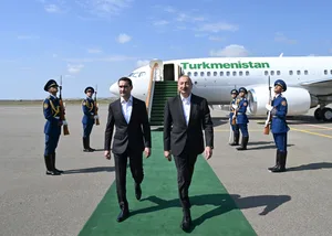 Президент Туркменистана Сердар Бердымухамедов прибыл в Физулинский район (ФОТО)