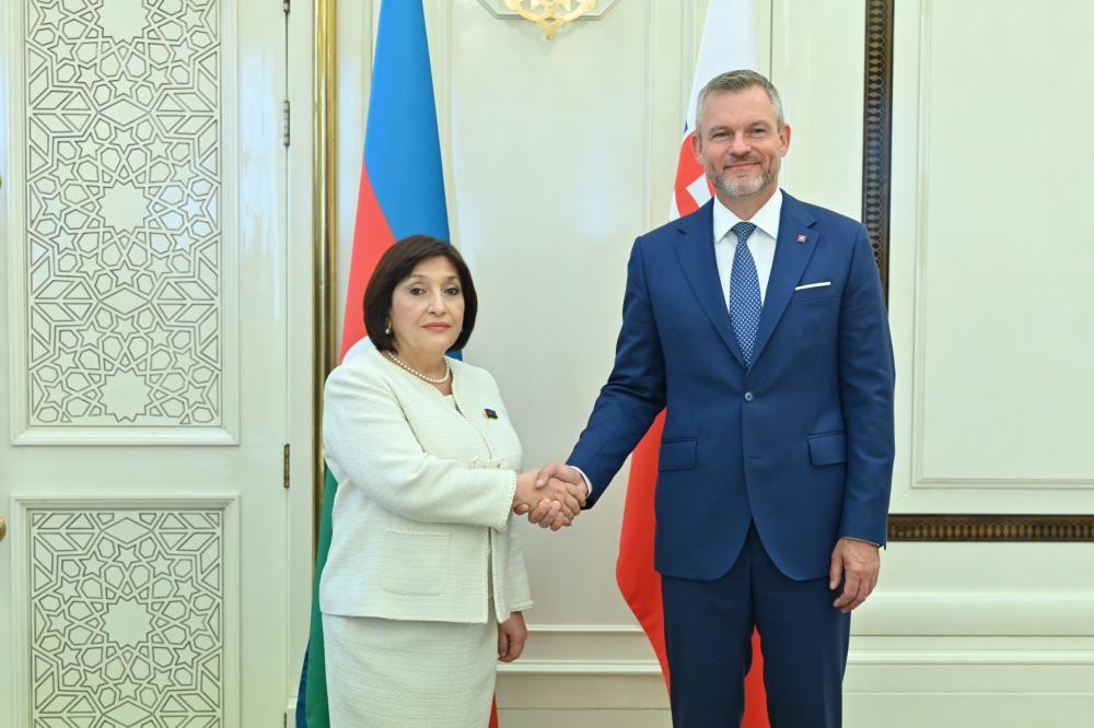 Sahibə Qafarova Slovakiya Prezidenti Peter Pelleqrini ilə görüşüb