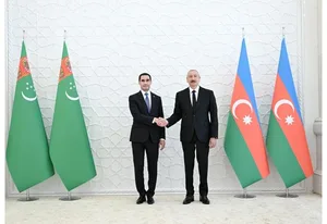 Prezident İlham Əliyevin sosial şəbəkə hesablarında Türkmənistan Prezidenti ilə görüşündən görüntülər paylaşılıb