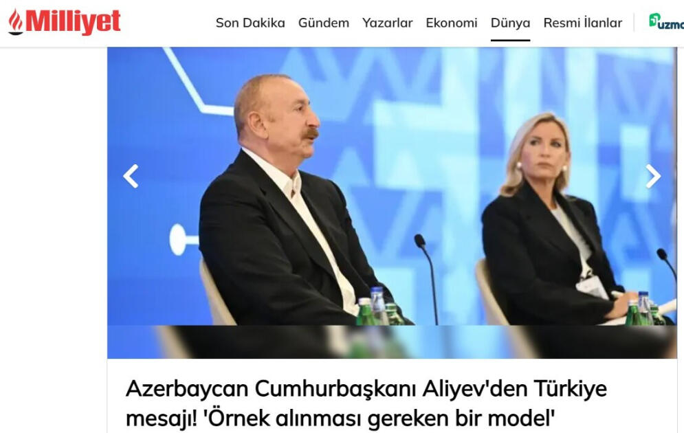 Выступление Президента Азербайджана на IV Шушинском глобальном медиафоруме - в центре внимания турецких СМИ