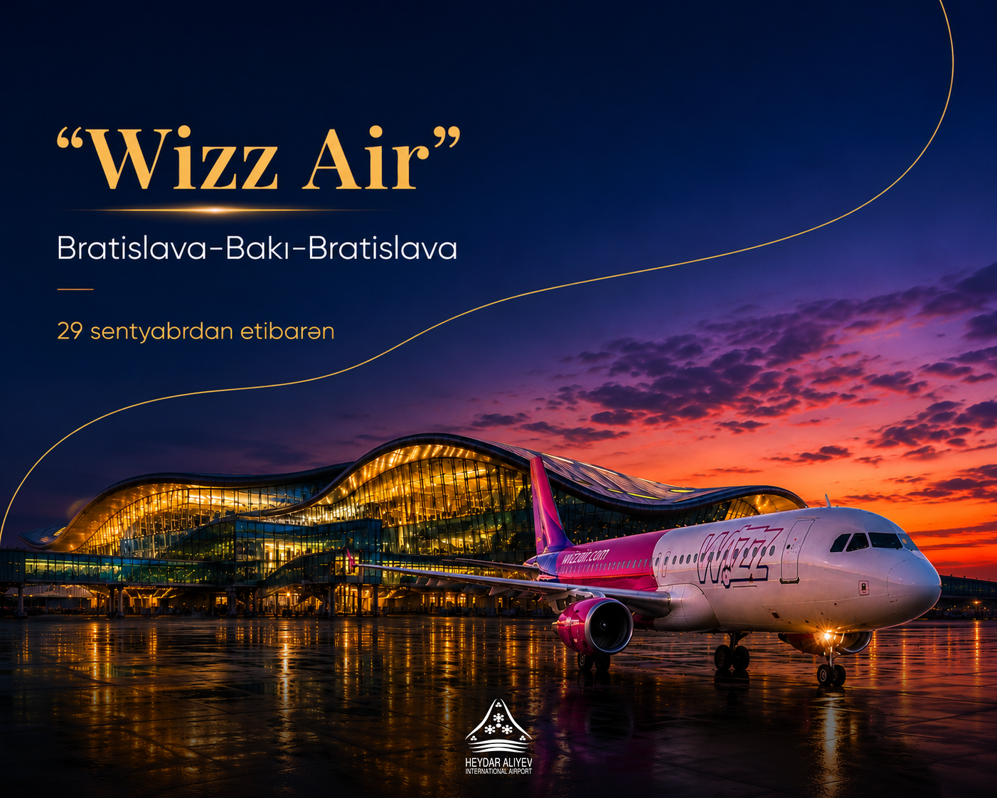 Wizz Air открывает прямые рейсы между Баку и Братиславой