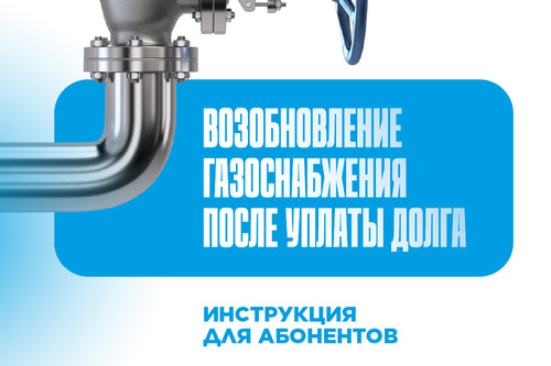 Возобновление газоснабжения после уплаты долга. Инструкция для абонентов