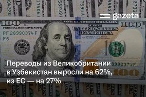 Переводы из Великобритании в Узбекистан выросли на 62%, из ЕС — на 27%
