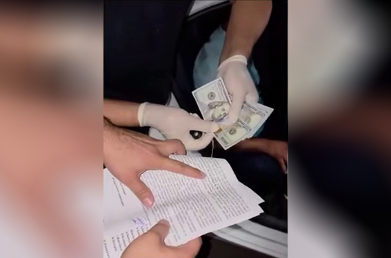 Обещал водительские права за тысячу долларов. В Кашкадарье задержали мужчину при получении взятки. Видео